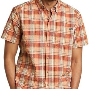 Eddie Bauer mens Pack It Seersucker Short-sleeve Shirt